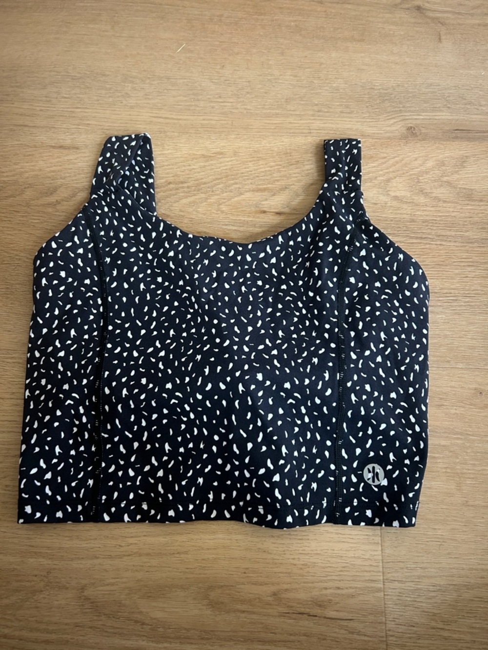 Black and White Speckle Crop Tank Top